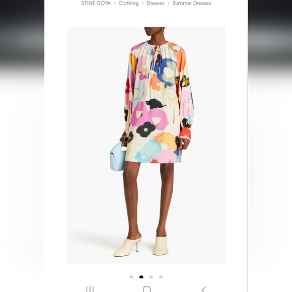 GUC Stine Goya Dounya Floral Voile Mini Dress Light Fluid Eco Vero, Size XS - Picture 11 of 13